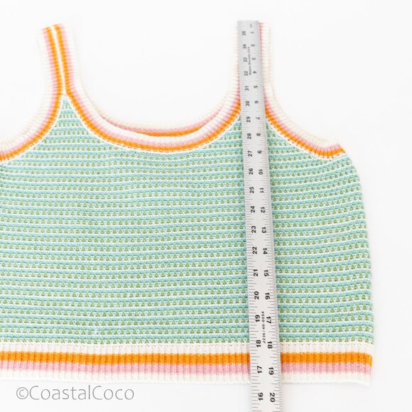 Hem & Thread Knit Tank Top M Crochet Wool Polyester Retro Festival Beach Resort - Picture 10 of 11